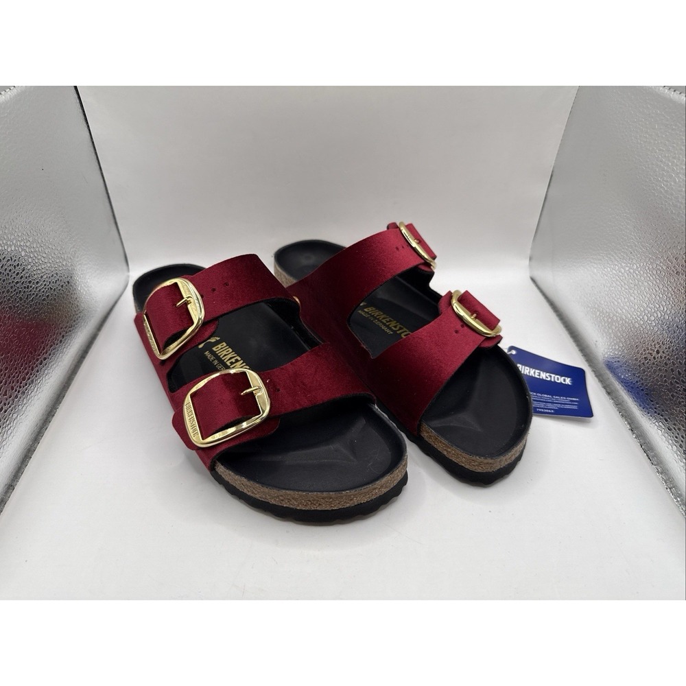 BIRKENSTOCK  Arizona Big Buckle Women's Velvet Sandals Red Sz 40 / US 9 NEW
